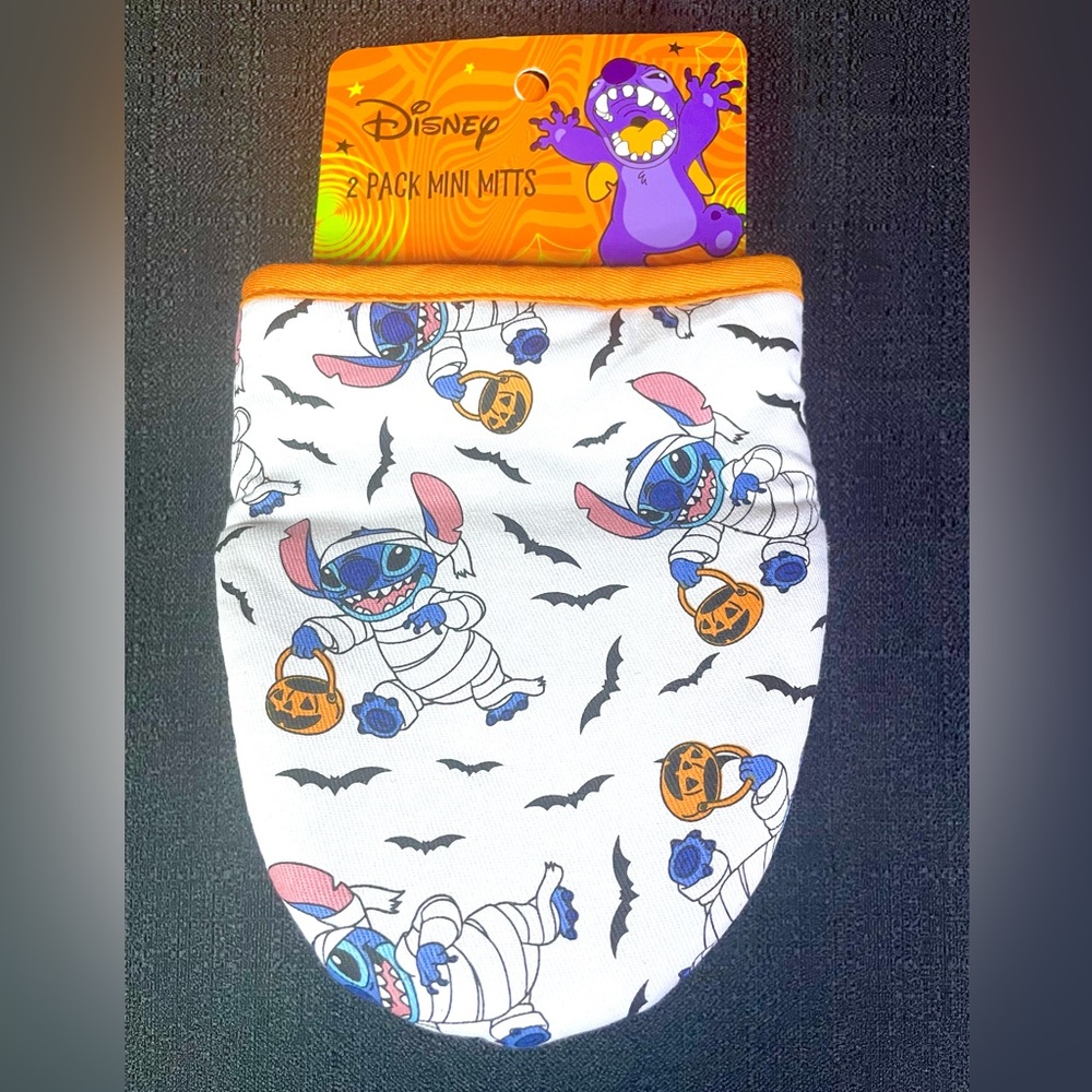 Stitch Halloween Mummy Costume Mini Mitts 2ct Purple Orange Black Disney NWT NEW